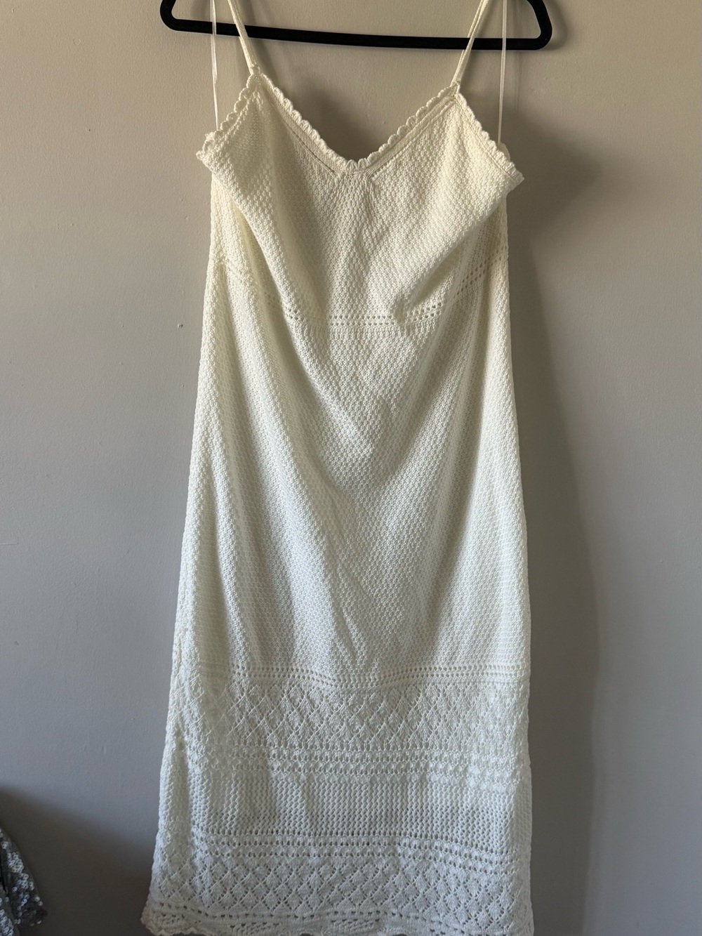Freshman Cream Crochet Maxi Slip Dress